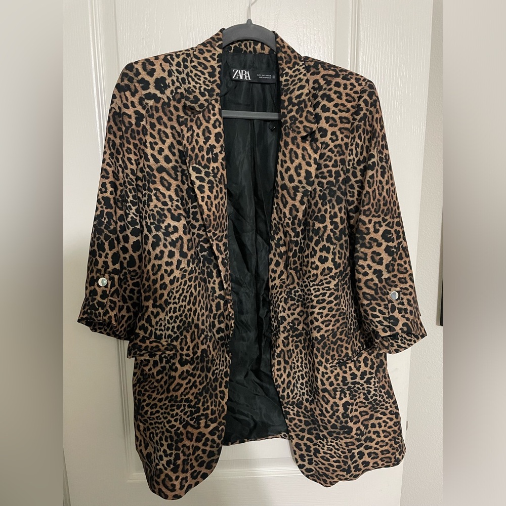 Zara cheetah print blazer, S